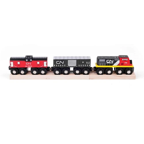 Bigjigs Rail Realistic CN Wooden Train Engine Set, Wooden Train Set Accessories