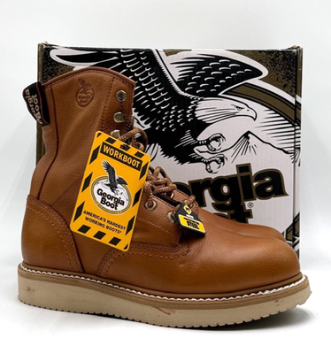 Georgia Boot G8342 Men's NEW Wedge Work Boot Barracuda Gold