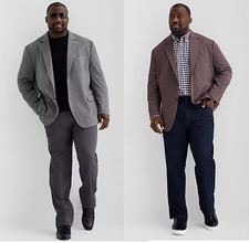 Stafford Mens Burgundy Charcoal Classic Fit Sport Coat Blazer Jacket 42 44 46