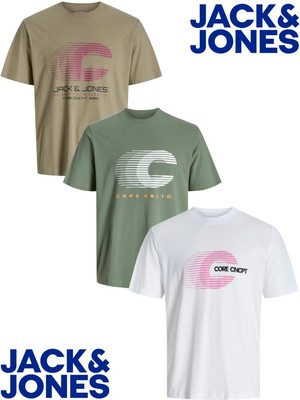 Jack & Jones Mens T-shirt, Cotton Short Sleeve Lightweight Summer Tee for Men UK