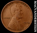 1909 VDB Lincoln Wheat Cent - Scarce  Semi-key  Better Date  No Reserve  #J8283