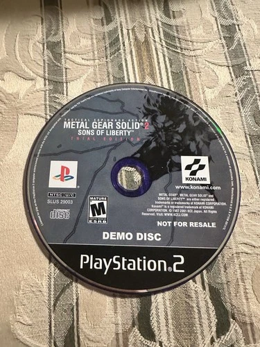 Metal Gear Solid 2 Sons Of Liberty Trial Edition Demo Disc PlayStation 2 Tested