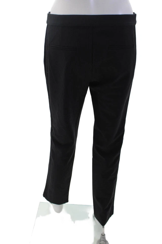 Pantalones Rebecca Minkoff para mujer con cremallera tiro medio pierna recta negros talla 8 Foto 3 de 4