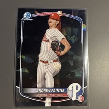 2025 Bowman Chrome SAPPHIRE ANDREW PAINTER Black Refractor 10/10 Bookend!