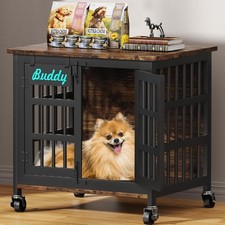 Heavy Duty Dog Kennel Indoor W/ Name Tag 27" Dog Crate Furniture for Small Dogs