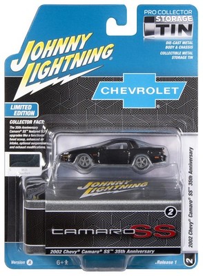 Johnny Lightning Onyx Black 2002 Chevy Camaro SS 35th An W