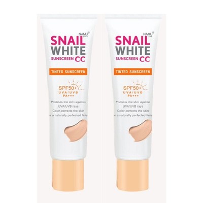 X2 NAMU LIFE SNAIL WHITE Sunscreen CC Cream SPF 50+/PA+++ UVA/UVB 30ml