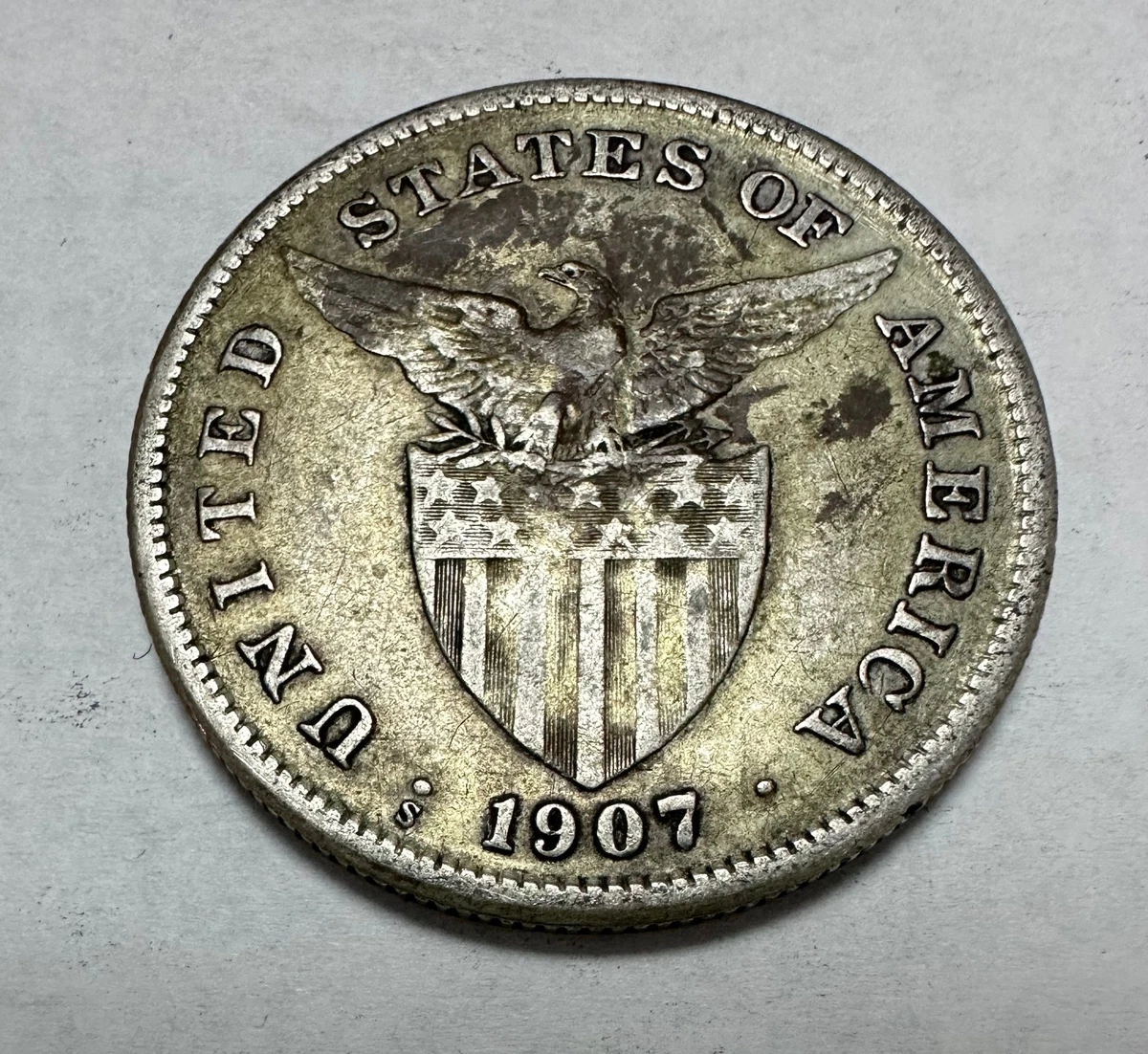 Circulated Silver 1907 Year U.S. Philippine Coins (1898-1946) for