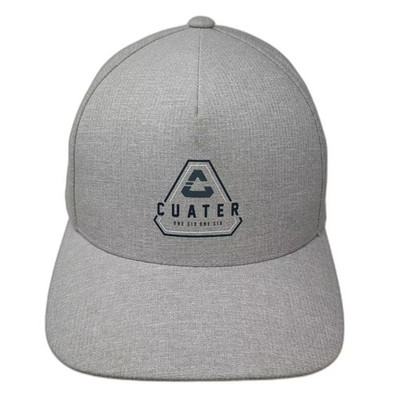 Cuater 5 Panel Hat Gray Fitted XL Flexfit Delta Polyester Embroidered Logo Cap