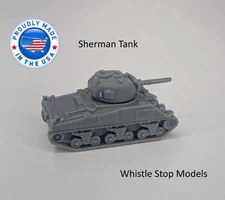 Whistle Stop Models N4003 N Scale Set of Sherman Tanks, Resin 3D Printed