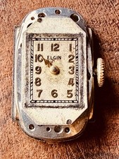 Vintage Elgin Art Deco Watch 7J Manual Wind Keystone 10K GF Case Parts/Repair