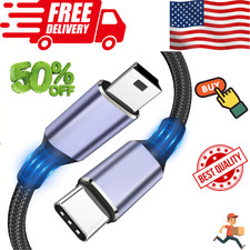 USB C to Mini USB Cable 1FT, Aluminum Shell, Braided Durable Mini