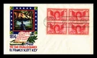 DR JIM STAMPS US COVER FRANCIS SCOTT KEY FDC SCOTT 962 BLOCK OF 4 CACHET CRAFT