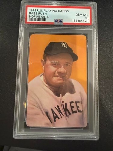 Babe Ruth [10 of Hearts] card from 1973 US Playing Card Ruth