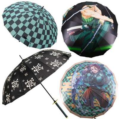 Regenschirm One Push Demon Slayer oder One Piece Geschenk Manga Anime Tanjiro Zoro ...
