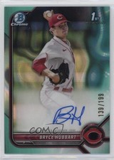 2022 Bowman Draft Chrome Pick Aqua Lava Refractor 139/199 Bryce Hubbart Auto jc3