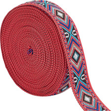 5 Yards Vintage Ribbon Ethnic Embroidered Ribbon 5/8 Inch Wide Boho Lace Trim f