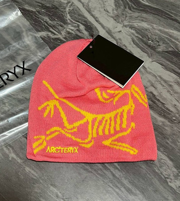 Arc'teryx Bird Head Toque Beanie Hat Red Pink Merino Wool Knit