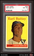 1958 Topps #364 Earl Battey White Sox PSA 8 - NM/MT