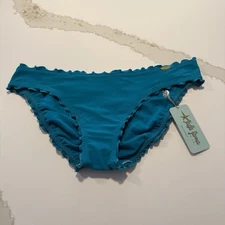 Luli Fama Cosita Buena Full Ruched Back Bikini Bottom Blue Sz XL Extra Large NWT
