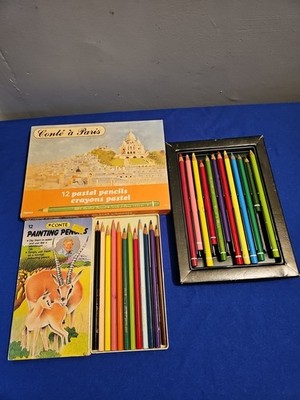 Vintage Conte Paris 24 Pastellstifte + Conte Malstifte 