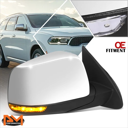For 11-22 Dodge Durango Power+Heated+Turn Signal Chrome Cover Side Mirror Right
