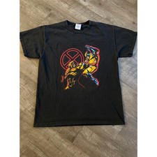Vintage Marvel X-Men Wolverine Vs Sabertooth Graphic Tee Shirt Size Medium