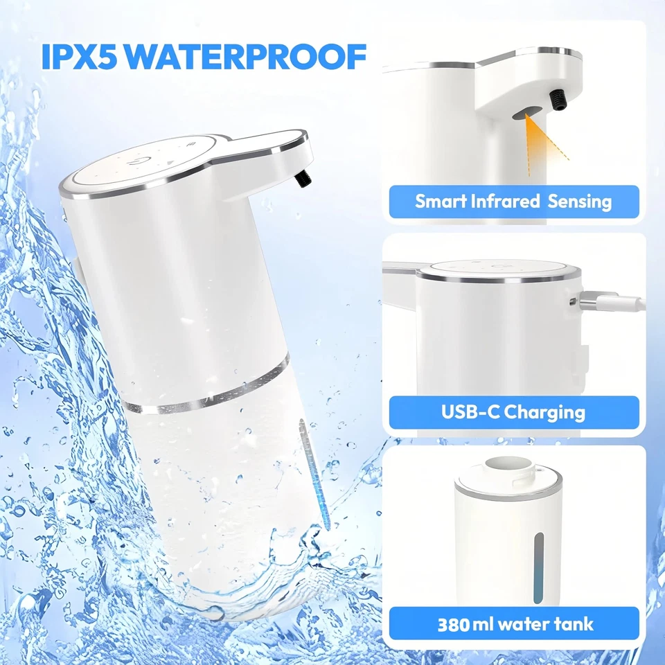 1/2 Pack Automatic Soap Dispenser, Foaming Soap Dispenser for Bathroom & Kitchen - Image 3 of 4