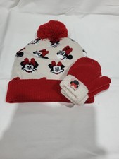 Girls Disney Minnie Winter Hat  Mitten Set 2T-5T