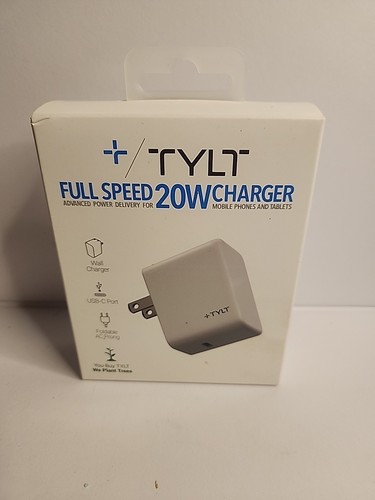 TYLT 20W USB-C Universal Full Speed Fast Wall Charger Adapter White AT&T - Picture 1 of 4