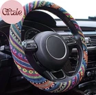 Boho Steering Wheel Cover Elastic Microfiber for Women, Universal Fit 15 Inch Ca