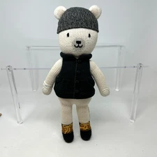 Cuddle + Kind Hudson Polar Bear Plush Stuffed Animal White Black Coat Cute 14"