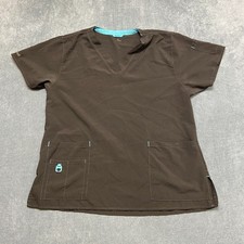 Carhartt Force Cross-Flex Scrub Top Womens XL Black Stretch V Neck Side Slit