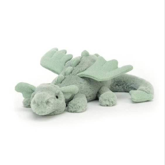 Jellycat Sage Dragon 20in Soft Plush Toy with Dust Bag Hard Eye Aauthentic NWT