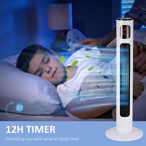 Fan Tower, ?32x96H cm-White - Picture 7 of 9