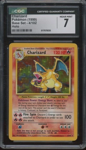 1999 Pokemon Base Set Holo #4 Charizard CGC 7