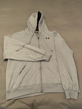 Under Armour Hooded Jacket Men's Size XL Gray Full Zip Fleece