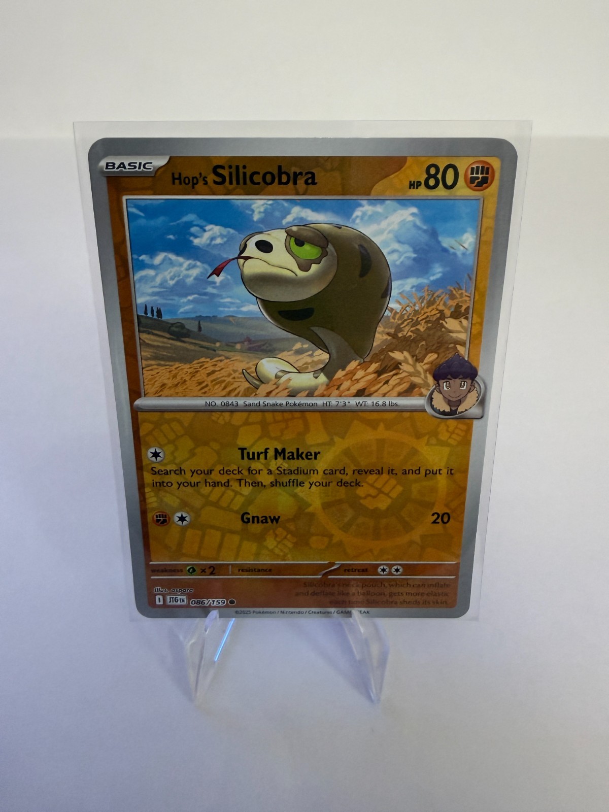 Hop's Silicobra 086/159 Reverse Holo Pokemon Journey Together NM