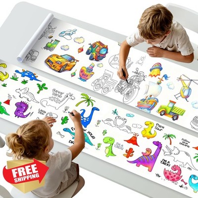 Televenture 116'' Dinosaur+Vehicle Drawing Roll