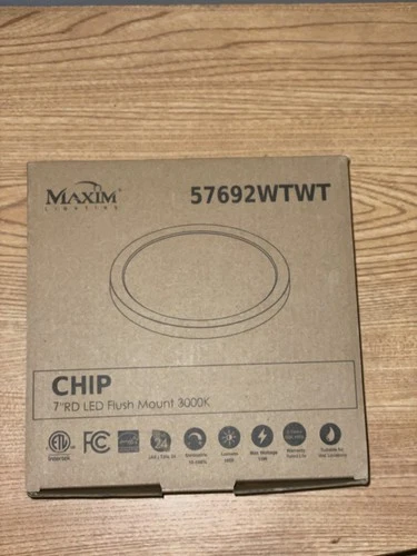 Maxim Wafer 7" Indoor / Outdoor LED Ceiling Light - 3000K - Satin Nickel - Picture 1 of 3