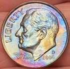 2006-D Roosevelt Dime Beautiful Lustrous Gold/Rainbow Toned Coin w/Error   #14