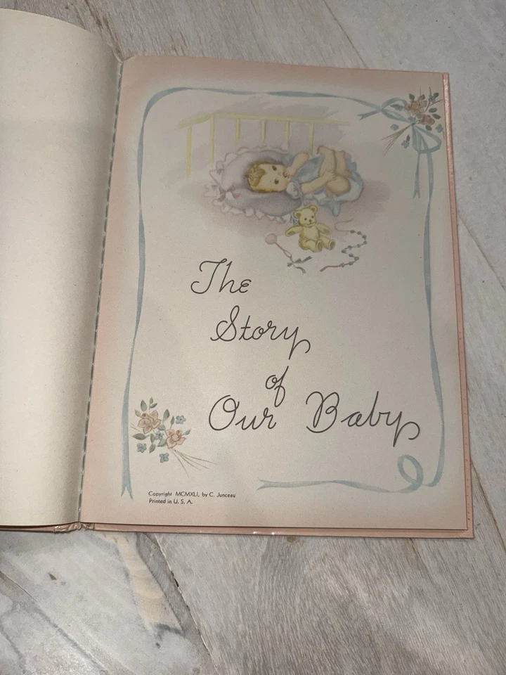 Libro de discos de bebé vintage 1941 "Historia de nuestro bebé" nacimiento-7 años Foto 2 de 4