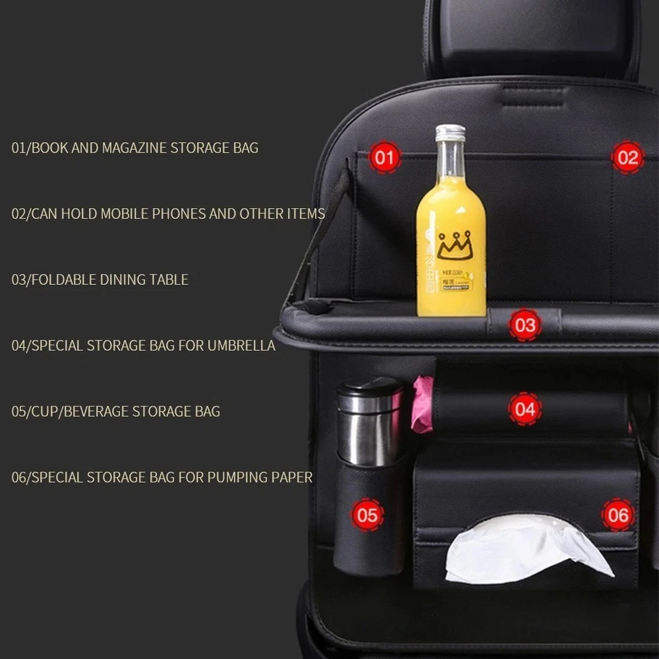 Rücksitz Organizer Für VW Sharan T-Cross T-Roc Tiguan Touran Touareg UP Vento - Bild 3 von 4