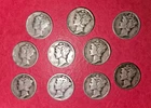 Mercury Dime lot of 10 coins - Circulated  - random dates between 1926-1938