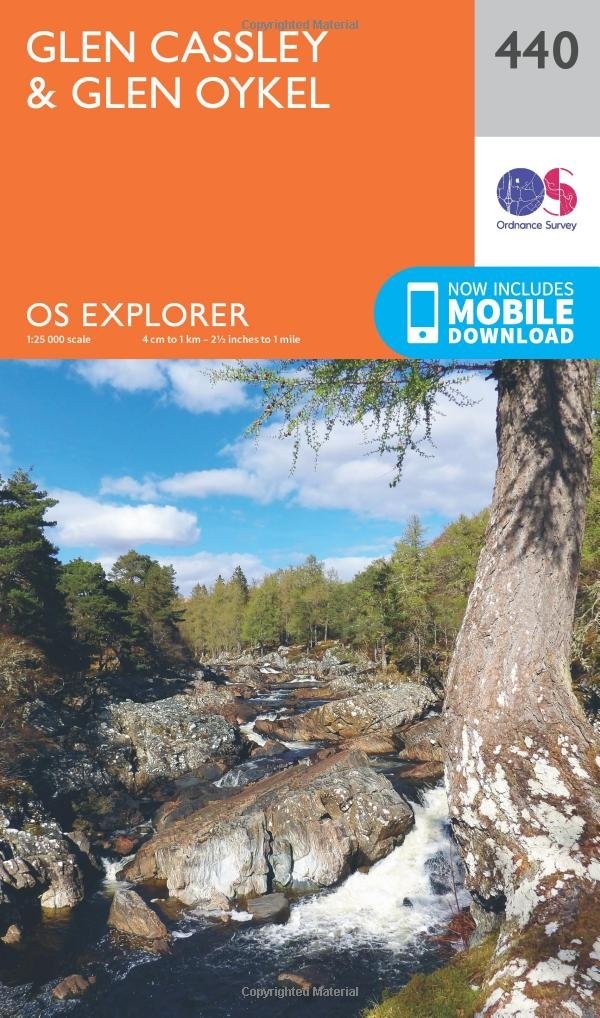 OS Explorer Map (440) Glen Cassley and Glen by Ordnance Survey (Map 2015) - Image 3