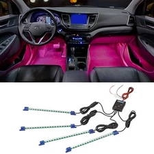 LEDGlow 4pc PINK LED INTERIOR LIGHT KIT UNIVERSAL CAR TRUCK CAB ACCENT NEON