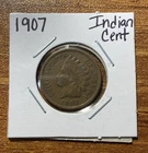 1907 Indian Head Cent Penny Nice U.S. 1c Type Coin (Raw3092) T