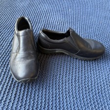 Merrell Jungle Moc Loafers Shoes Black Leather Slip On Women's 7 Outdoors Hike
