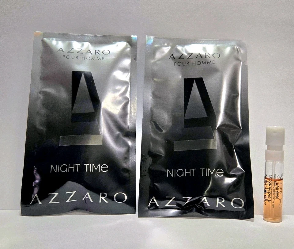 NIGHT TIME by AZZARO Edt Spray Colonia para Hombres 1,2 ml cada uno (Juego de 2) Foto 2 de 2