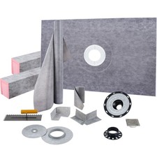 Uimoso ABS & PVC Shower Tray Kit Shower Curb Kit with Central & Offset Drain